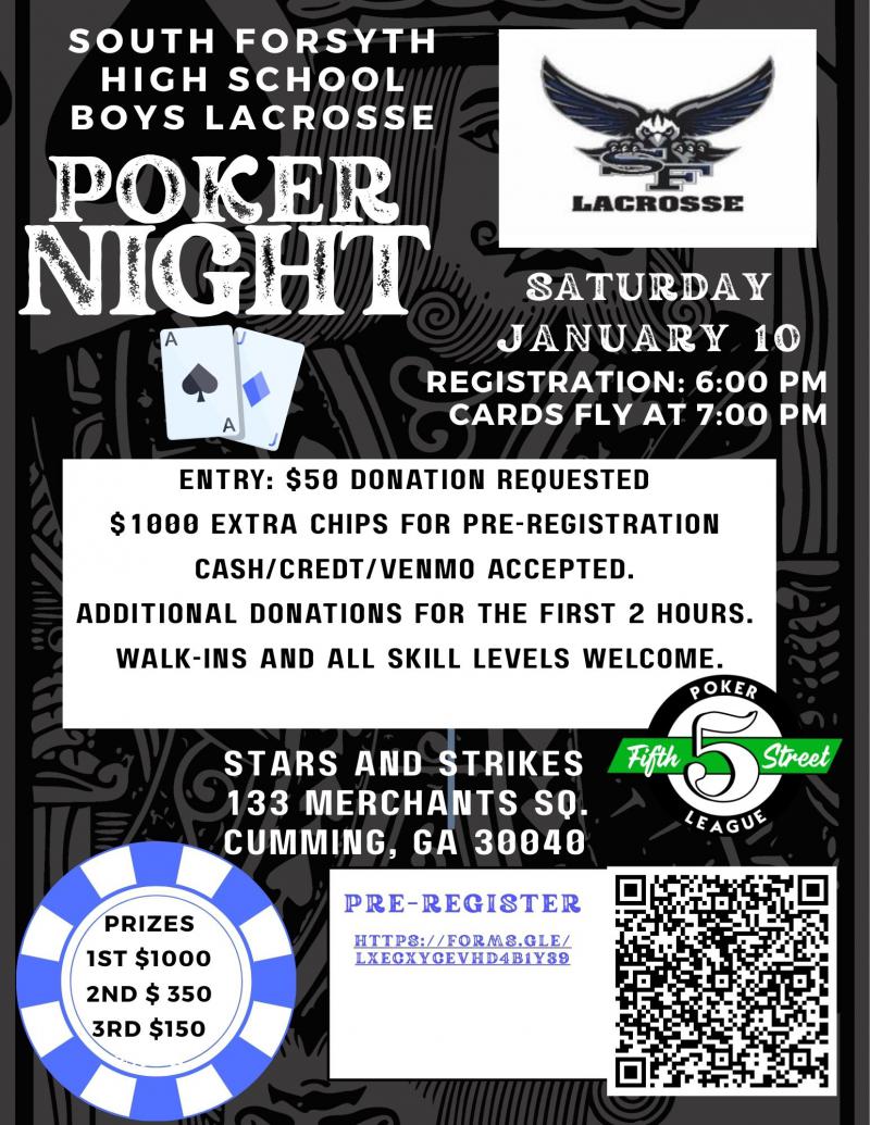 SFHS Boys Lacrosse Poker Night - Stars and Strikes at 5thstreetpoker.com
